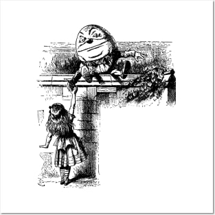 Vintage Alice in Wonderland, Humpty Dumpty Sat on a Wall Posters and Art